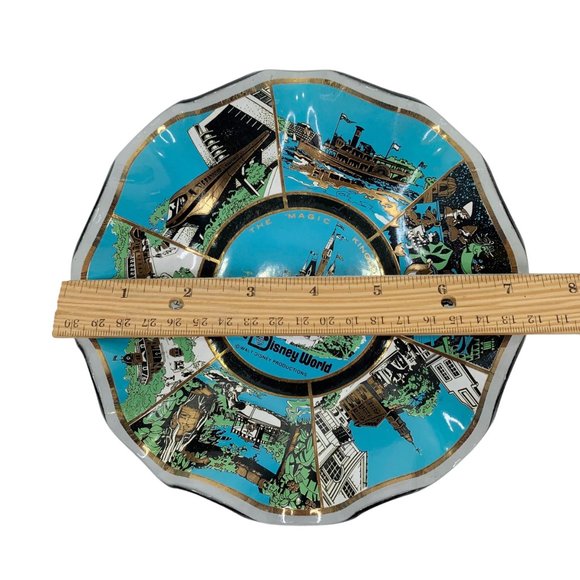 Vintage Walt Disney World Souvenir Plate Dish 1960s Magic Kingdom Ruffed Edge - Picture 11 of 13